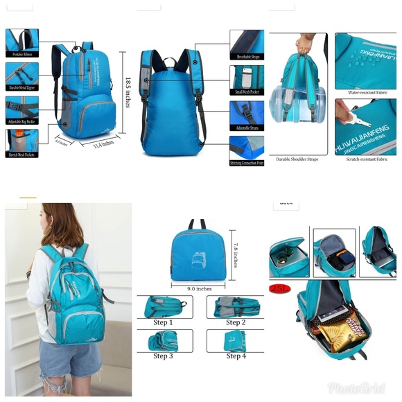 FOLDABLE LIGHTWEIGHT DURABLE BACKPACK - Picture 3 of 4